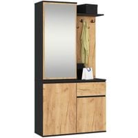 ZESTAW NA PRZEDPOKÓJ ENTRO PK CZARNY / DĄB CRAFT