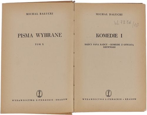 Michał Bałucki Komedie I, II, III seria Pisma wybrane Tom X - XII 1956 na Arena.pl