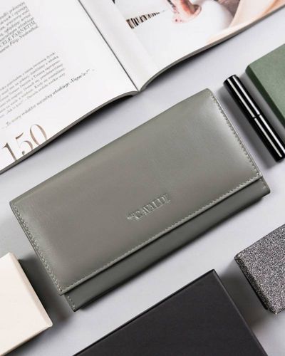 elegancki, podłużny portfel damski z klapą na zatrzask - cavaldi na Arena.pl