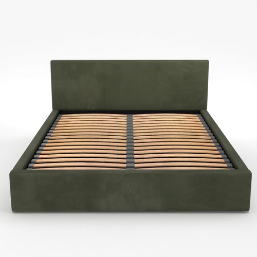 ŁÓŻKO TAPICEROWANE DO SYPIALNI 120x200 ŁÓŻKO PODWÓJNE Z POJEMNIKIEM KHAKI na Arena.pl