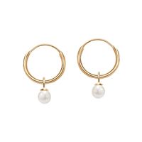 złote kolczyki kółka z perłami 333