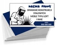 Wizytówki REKLAMOWE Foliowane 1000 szt SPAWANIE KONSTRUKCJI STALOWYCH