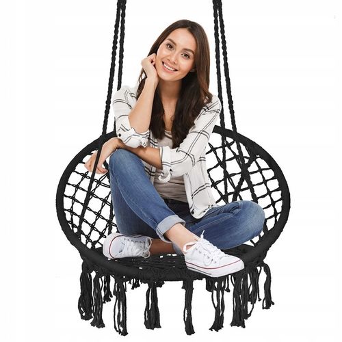 FOTEL WISZĄCY HUŚTAWKA OGRODOWA BOCIANIE GNIAZDO BOHO DO DOMU OGRODU 120CM na Arena.pl