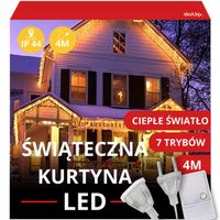 kurtyna led świąteczna dekoracja domu girlanda 4m 120szt lampki zewnętrzne