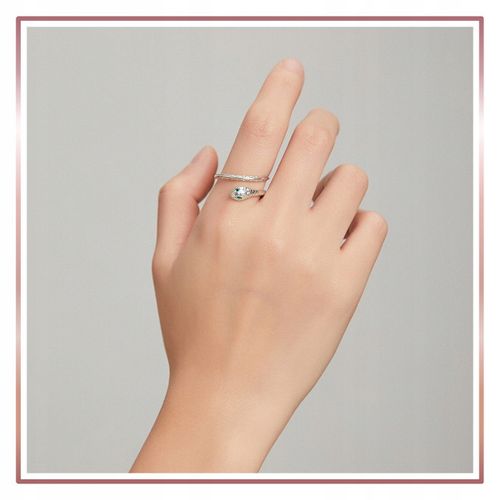 Srebrny Pierścionek Otwarty LŚNIĄCY WĄŻ S925 na Arena.pl