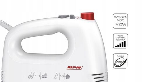 Mikser ręczny z misą biały 700W MPM MMR-21Z na Arena.pl