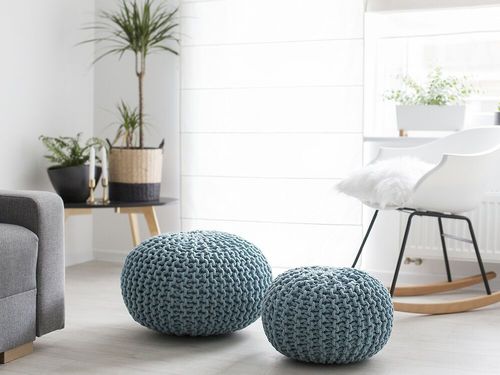 Puf 40 x 25 cm jasnoniebieski CONRAD na Arena.pl