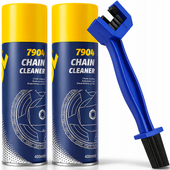 ZESTAW SZCZOTKA DO CZYSZCZENIA ŁAŃCUCHA + 2 ZMYWACZE MANNOL 400ML CLEANER