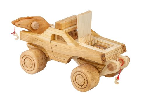 Duży, drewniany samochód "Monster Truck" na Arena.pl