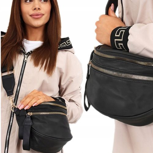 TOREBKA NA RAMIĘ TORBA KLASYCZNA LISTONOSZKA NERKA SPORTOWA POJEMNA CZARNA na Arena.pl