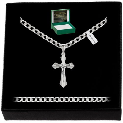 SREBRNY ŁAŃCUSZEK PANCERKA+KRZYŻYK 925+GRAWER DLA CHŁOPCA NA CHRZEST ROCZEK na Arena.pl