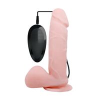 wibrujący penis realistyczny przyssawka jądra 19cm