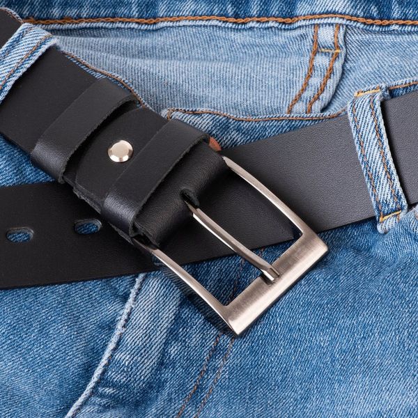 SEPHER Pasek skórzany AUTHENTIC męski CZARNY jeans zdjęcie 9