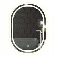 LUSTRO OWALNE LED ŁAZIENKOWE ŚCIENNE PODŚWIETLANE DOTYK LED OVAL 80x60 cm