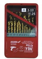 Zestaw 25szt wierteł do metalu kobaltowych DEDRA