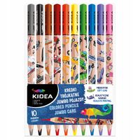 kredki trójkątne jumbo pojazdy 10 kol. kidea 3485