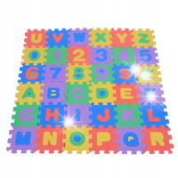 MATA DYWAN PUZZLE PIANKOWE LITERY CYFRY MATA PIANKOWA DLA DZIECI 36szt