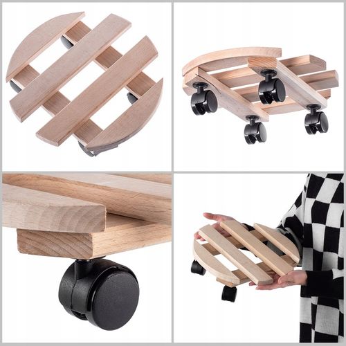 PODSTAWKA POD DONICZKĘ DONICĘ NA KÓŁKACH DREWNIANA OKRĄGŁA PODEST 30 na Arena.pl