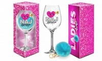 ladies time   kieliszek do wina signoria 700ml + pompon
