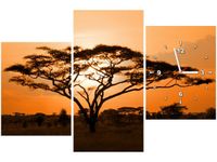 60CM 90 ZEGAR 3 ELEM PEJZAŻ AFRYKAŃSKI ŚCIENNY