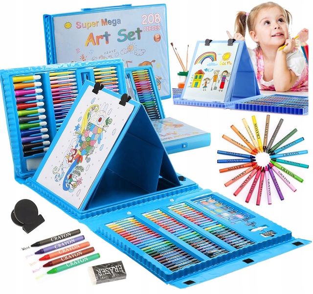 ZESTAW DO MALOWANIA DLA DZIECI 208el Artystyczny Plastyczny Twórczy Walizka zdjęcie 11