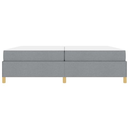 Łóżko sprężynowe Jasnoszary i Biały 200 x 200 cm tkanina na Arena.pl