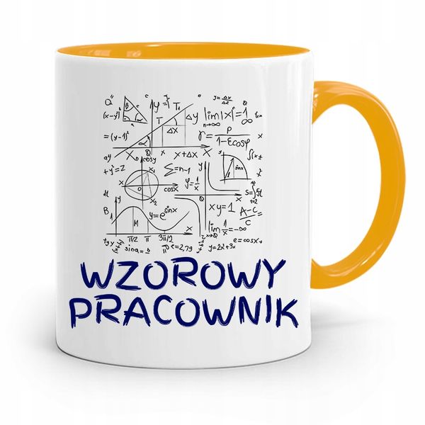 Dla Pracownika Kubek Żółty Wzorowy Pracownik Z Nadrukiem Ze Zdjęciem zdjęcie 1
