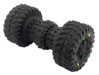 Zabawka dla psa hantel z oponami z piszczałką 15cm UNIQ PETS