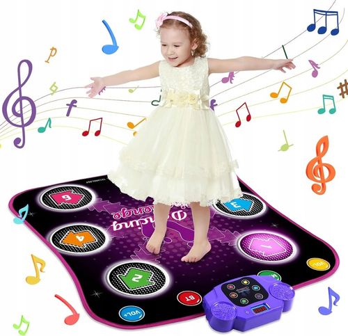 MATA DO TAŃCA DLA DZIECI MUZYKA BLUETOOTH 6 STRZAŁEK ŚWIETLNYCH LED na Arena.pl