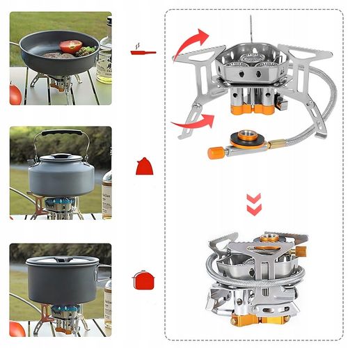 Doskonała MINI kuchenka turystyczna gazowa na kartusze z adapterem 5800W na Arena.pl