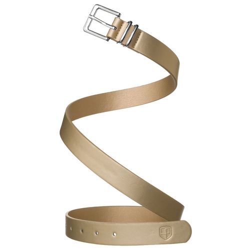 beżowy pasek damski ze skóry ekologicznej ze srebrną, peterson 105 na Arena.pl