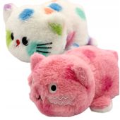 MASKOTKA DWUSTRONNA KOTEK PLUSZOWY PRZYTULANKA MIŚ ZABAWKA PLUSZAK