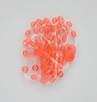 Różaniec na sznurku plastik pomarańczowy