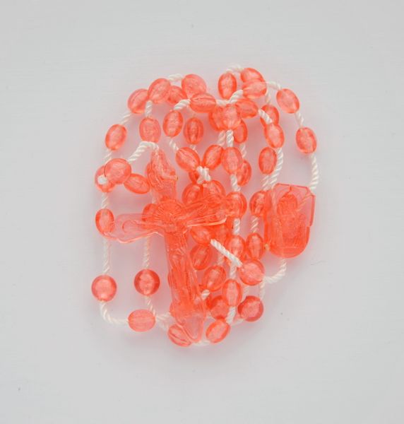 Różaniec na sznurku plastik pomarańczowy zdjęcie 1
