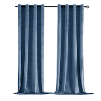 Zasłony Zaciemniające Termiczne Aksamit 2 Sztuki 140x175 cm Niebieskie