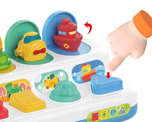 Zabawka Edukacyjna Wyskakujące Pojazdy POP-UP Interaktywne Autka Statek na Arena.pl