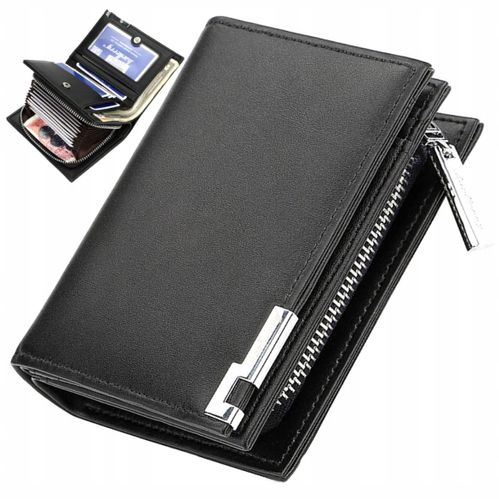 Męski Portfel Skórzany Czarny Skóra Elegancki Etui na Arena.pl