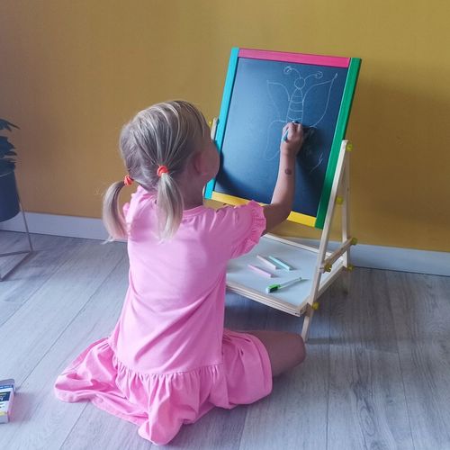 Tablica Magnetyczna Obrotowa Kredowa Dwustronna dla Dzieci Suchościeralna na Arena.pl