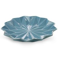 Patera dekoracyjna ceramiczna ALANI 33x33x4 niebieska + złota