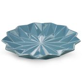 Patera dekoracyjna ceramiczna ALANI 33x33x4 niebieska + złota