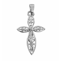 SREBRNY KRZYŻYK Z UKRZYŻOWANYM JEZUSEM PRÓBA SREBRA 925