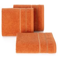 Ręcznik bawełniany frotte z ozdobną bordiurą SUZI 50X90 pomarańczowy