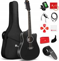 Gitara Elektroakustyczna 12-strunowa Vangoa VGE12-2 + Pokrowiec + Akcesoria
