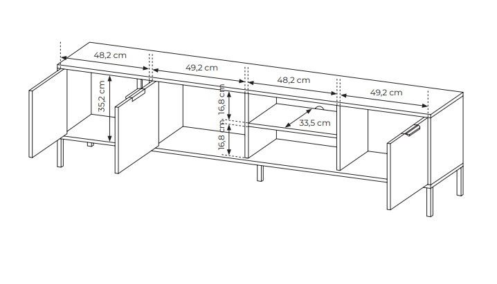 Nowoczesna SZAFKA RTV LARS 203 antracyt zdjęcie 6