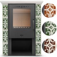 Kominek kaflowy piec wkład kominkowy wolnostojący koza JASMIN 3 kolory