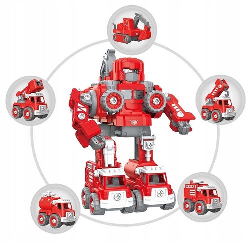5w1 AUTO ROBOT DO SKŁADANIA ŚWIECĄCY DŻWIĘKI DLA DZIECI KOPARKA DŻWIG na Arena.pl