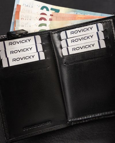 duży portfel męski ze skóry naturalnej - rovicky na Arena.pl