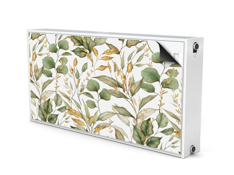 Magnetyczna OSŁONA Grzejnika Akwarelowe Liście Rośliny 90cm x 60cm zdjęcie 2