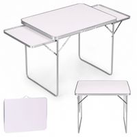 STOLIK TURYSTYCZNY MULTIGARDEN MDF STALOWY 123CM BLAT BIALY