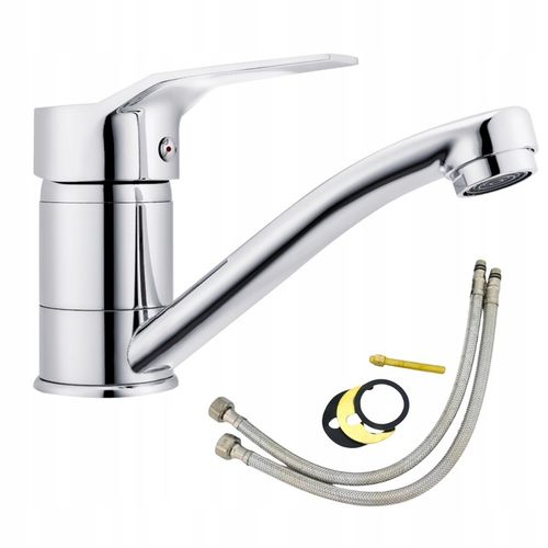 BATERIA UMYWALKOWA NISKA Z RUCHOMĄ WYLEWKĄ STOJĄCA CHROM SREBRNA na Arena.pl